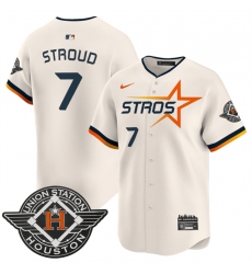 Men's Houston Astros #7 C.J. Stroud Cream 2025 City Connect Limited Stitched Baseball Jersey