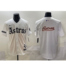 Men's Houston Astros Team Big Logo White Gothic 'Houston Born Barrio Raised' Limited Stitched Baseball Jersey