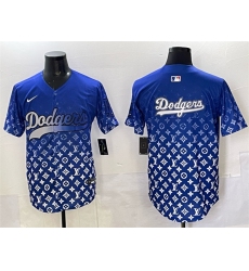 Men's Los Angeles Dodgers Team Big Logo Blue Limited Stitched Baseball Jersey