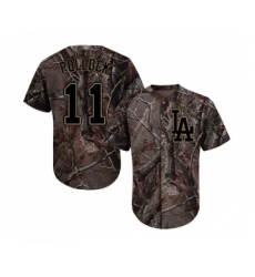 Youth Los Angeles Dodgers #11 A. J. Pollock Authentic Camo Realtree Collection Flex Base Baseball Jersey