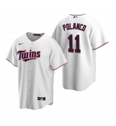 Men's Nike Minnesota Twins #11 Jorge Polanco White Home Stitched Baseball Jersey
