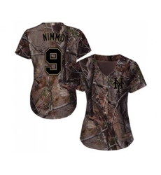 Women's New York Mets #9 Brandon Nimmo Authentic Camo Realtree Collection Flex Base Baseball Jersey