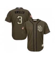 Youth San Diego Padres #3 Ian Kinsler Authentic Green Salute to Service Cool Base Baseball Jersey