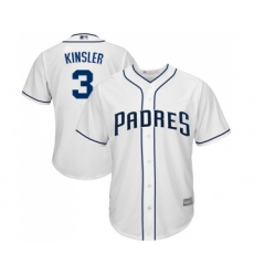 Youth San Diego Padres #3 Ian Kinsler Replica White Home Cool Base Baseball Jersey