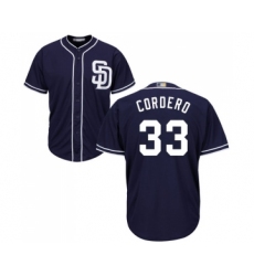 Men's San Diego Padres #33 Franchy Cordero Replica Navy Blue Alternate 1 Cool Base Baseball Jersey