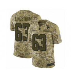 Men's Atlanta Falcons #63 Chris Lindstrom Limited Camo 2018 Salute to Service Football Jersey