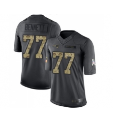 Youth New England Patriots #77 Michael Bennett Limited Black 2016 Salute to Service Football Jersey