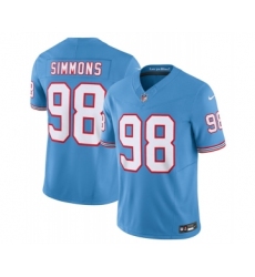 Men's Nike Tennessee Titans #98 Jeffery Simmons Light Blue 2023 F.U.S.E. Vapor Limited Throwback Stitched Football Jersey