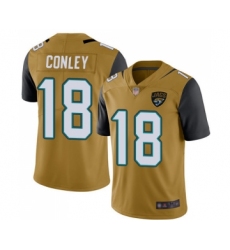 Men's Jacksonville Jaguars #18 Chris Conley Limited Gold Rush Vapor Untouchable Football Jersey