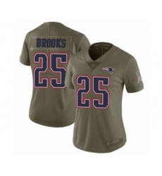Women's New England Patriots #25 Terrence Brooks Limited Olive 2017 Salute to Service Football Jersey
