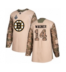 Youth Boston Bruins #14 Chris Wagner Authentic Camo Veterans Day Practice 2019 Stanley Cup Final Bound Hockey Jersey