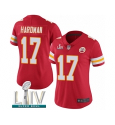 Women's Kansas City Chiefs #17 Mecole Hardman Red Team Color Vapor Untouchable Limited Player Super Bowl LIV Bound Football Jersey