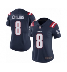 Women's New England Patriots #8 Jamie Collins Limited Navy Blue Rush Vapor Untouchable Football Jersey