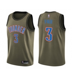 Men's Oklahoma City Thunder #3 Chris Paul Swingman Green Salute to Service Basketball Jersey