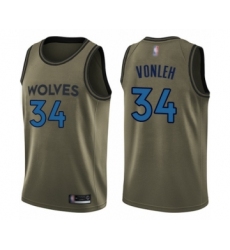 Youth Minnesota Timberwolves #34 Noah Vonleh Swingman Green Salute to Service Basketball Jersey