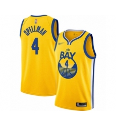 Men's Golden State Warriors #4 Omari Spellman Authentic Gold Finished Basketball Jersey - Statement Edition