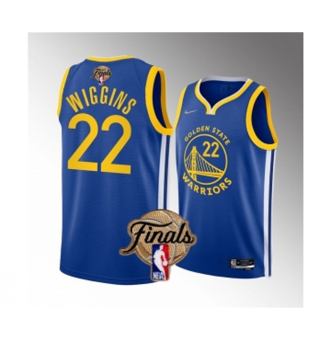 Men's Golden State Warriors #22 Andrew Wiggins Royal 2022 Finals Stitched Jersey