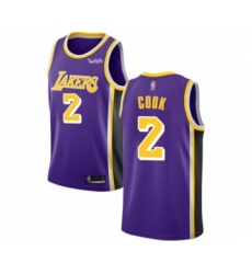 Women's Los Angeles Lakers #2 Quinn Cook Authentic Purple Basketball Jersey - Statement Edition