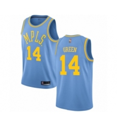 Men's Los Angeles Lakers #14 Danny Green Authentic Blue Hardwood Classics Basketball Jersey