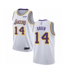Men's Los Angeles Lakers #14 Danny Green Authentic White Basketball Jersey - Association Edition