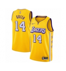 Men's Los Angeles Lakers #14 Danny Green Swingman Gold 2019-20 City Edition Basketball Jersey