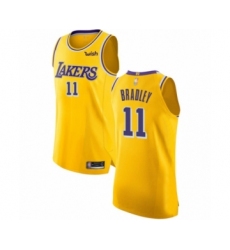Men's Los Angeles Lakers #11 Avery Bradley Authentic Gold Basketball Jersey - Icon Edition