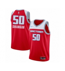 Men's Sacramento Kings #50 Caleb Swanigan Swingman Red Basketball Jersey - 2019-20 City Edition