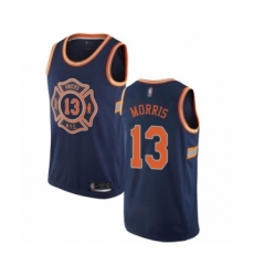 Men's New York Knicks #13 Marcus Morris Authentic Navy Blue Basketball Jersey - City Edition