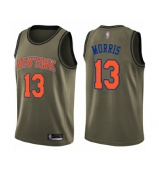 Youth New York Knicks #13 Marcus Morris Swingman Green Salute to Service Basketball Jersey