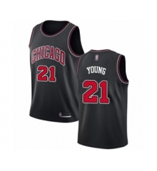 Women's Chicago Bulls #21 Thaddeus Young Swingman Black Basketball Jersey Statement Edition