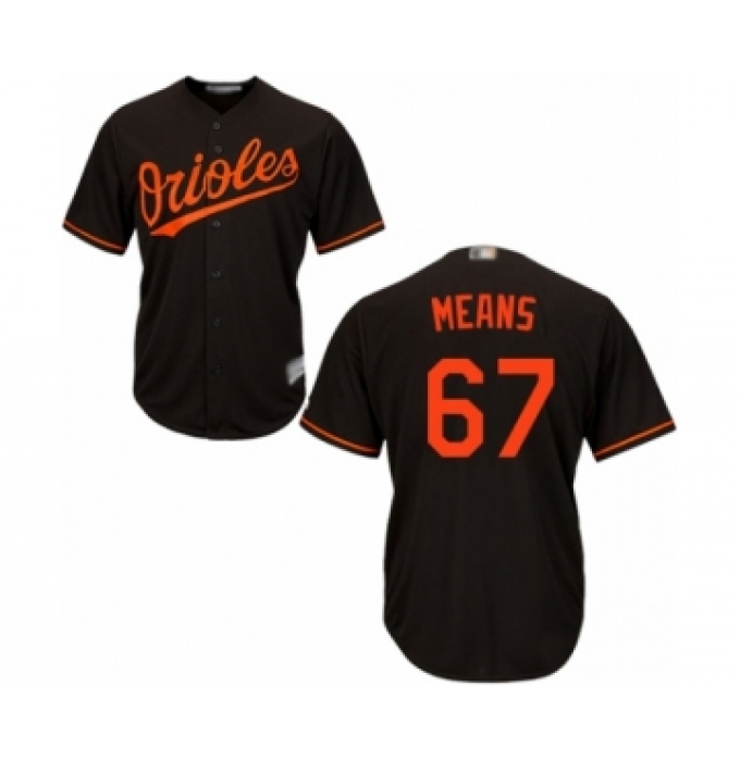 Men's Baltimore Orioles #67 John Means Replica Black Alternate Cool Base Baseball Jersey
