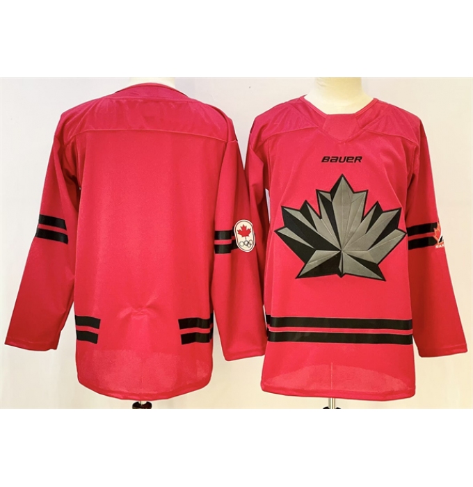 Men's Canada Hockey Blank Red Stitched Jersey