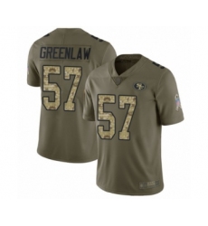 Men's San Francisco 49ers #57 Dre Greenlaw Limited Olive Camo 2017 Salute to Service Football Jersey