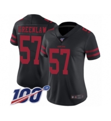 Women's San Francisco 49ers #57 Dre Greenlaw Black Vapor Untouchable Limited Player 100th Season Football Jersey