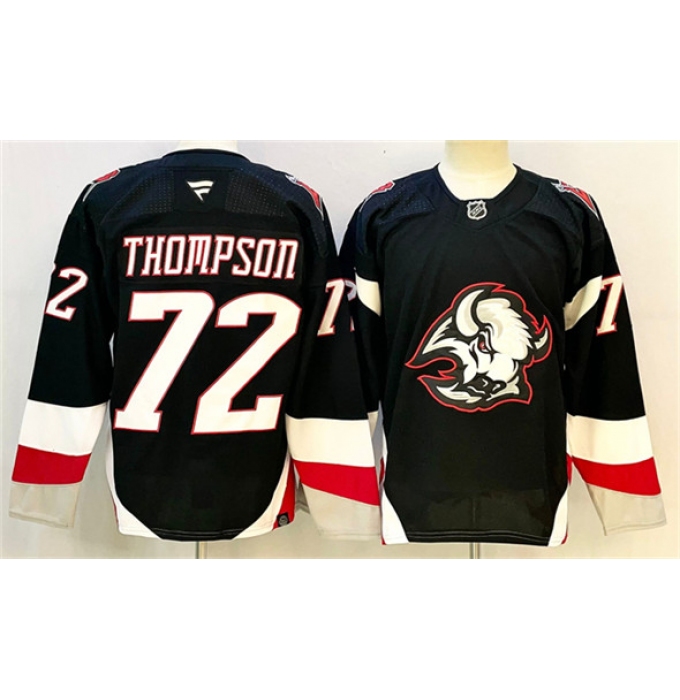 Men's Buffalo Sabres #72 Tage Thompson Black 2024-25 Alternate Stitched Hockey Jersey