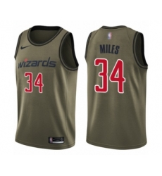 Men's Washington Wizards #34 C.J. Miles Swingman Green Salute to Service Basketball Jersey