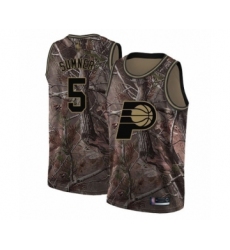 Youth Indiana Pacers #5 Edmond Sumner Swingman Camo Realtree Collection Basketball Jersey