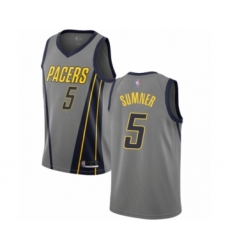 Youth Indiana Pacers #5 Edmond Sumner Swingman Gray Basketball Jersey - City Edition