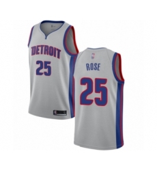 Women's Detroit Pistons #25 Derrick Rose Swingman Silver Basketball Jersey Statement Edition