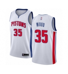 Men's Detroit Pistons #35 Christian Wood Authentic White Basketball Jersey - Association Edition
