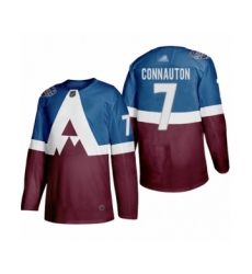 Men's Colorado Avalanche #7 Kevin Connauton Authentic Burgundy  Blue 2020 Stadium Series Hockey Jersey