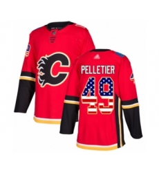 Youth Calgary Flames #49 Jakob Pelletier Authentic Red USA Flag Fashion Hockey Jersey