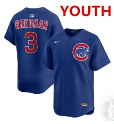 Youth Chicago Cubs #3 Alex Bregman nike Royal alternate limited jersey