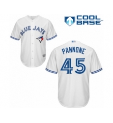 Youth Toronto Blue Jays #45 Thomas Pannone Authentic White Home Baseball Player Jersey