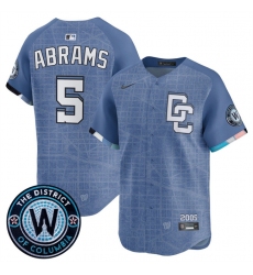 Men's Washington Nationals #5 CJ Abrams Blue 2025 City Connect Limited Stitched Baseball Jersey
