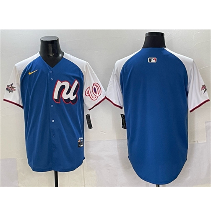 Men's National League Washington Nationals Blank Blue Alternate 2025 All-Star Edition Limited Stitched Baseball Jersey