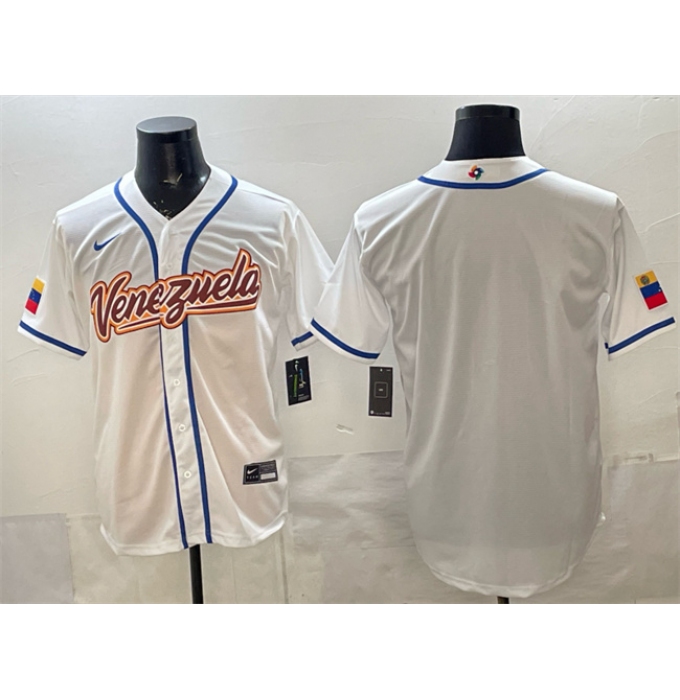 Men's Venezuela Baseball Blank White 2026 World Baseball Classic Home Stadium Stitched Jersey