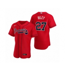 Men's Atlanta Braves #27 Austin Riley Nike Red Authentic 2020 Alternate Jersey