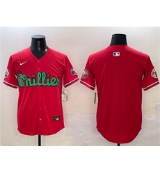 Men's Philadelphia Phillies Blank Red Phanatic Limited Stitched Jersey