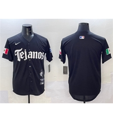 Men's Texas Rangers Blank Black Mexico 2025 Vapor Premier Limited Stitched Baseball Jersey